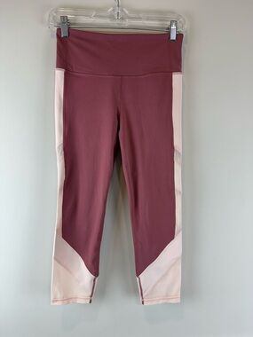 NEW Athleta Crushed Berry Pink Exhale Athletic Athleisure Capri Leggings Small